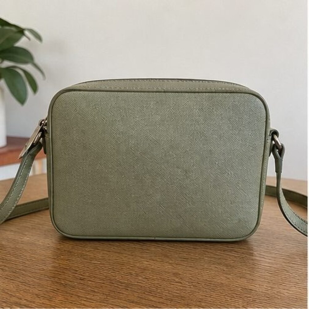 Olive Saffiano Crossbody Bag